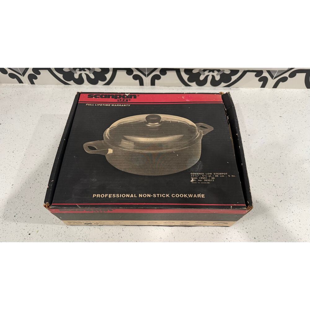 VTG Scanpan 2001+ Covered Low Dutch Oven 5 1/2 Quart Titanium Non-Stick Denmark